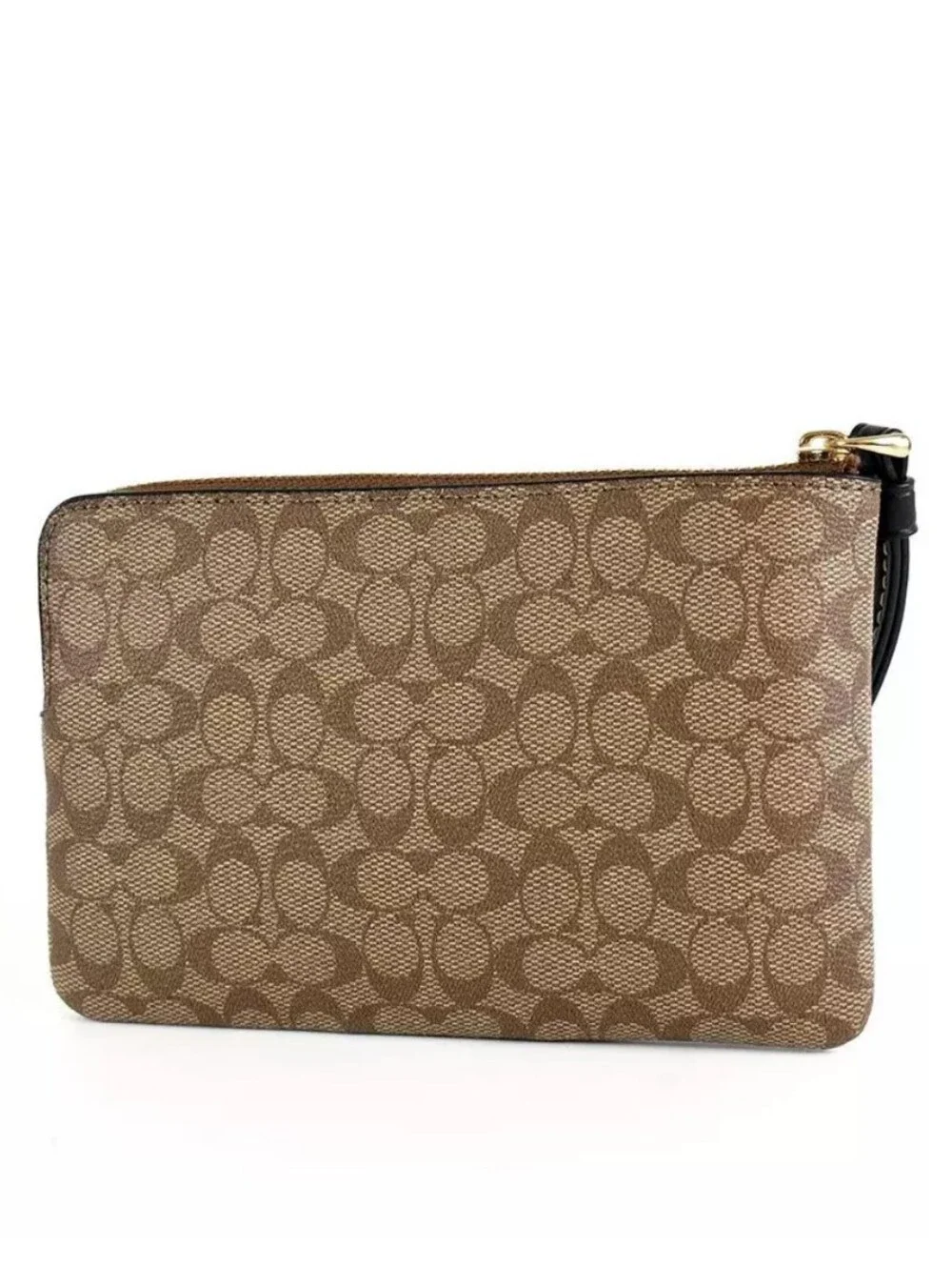 COACH Small Corner Zip Wristlet Micro  Signature Logo
